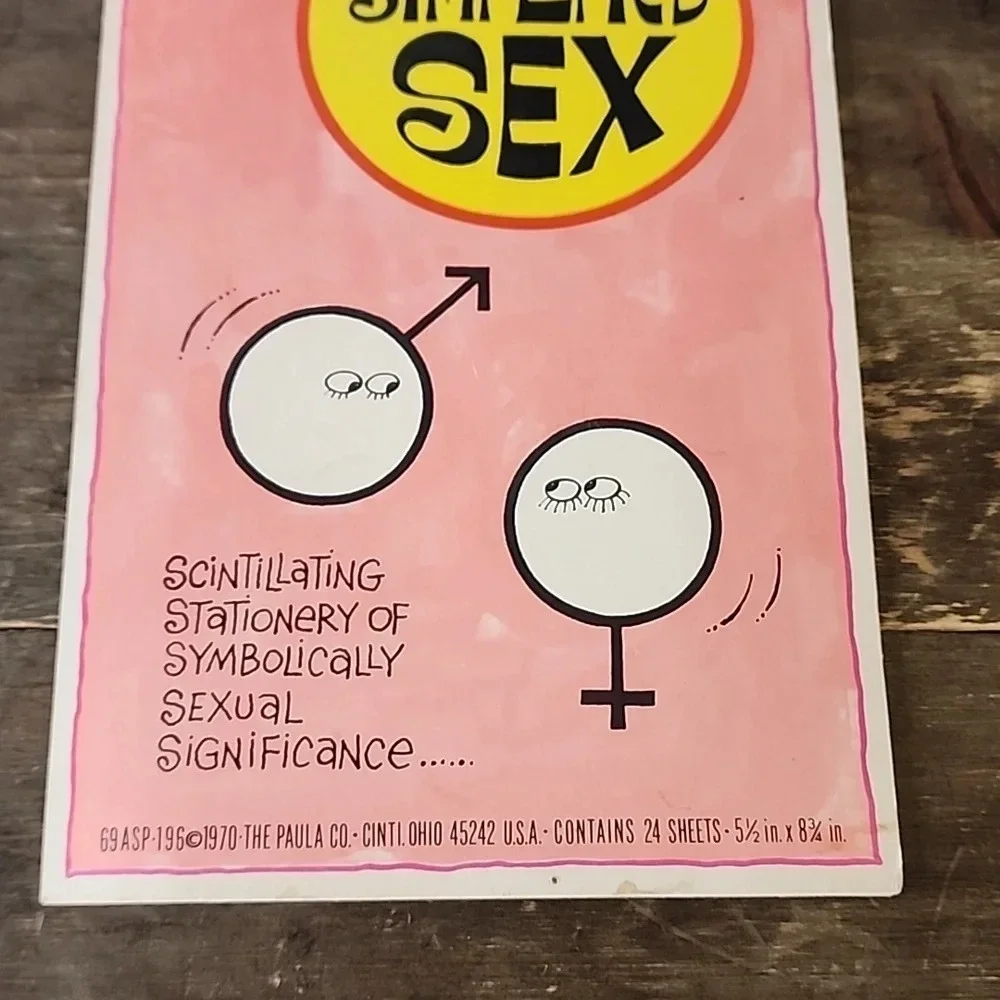 Vintage Stationery by The Paula Co. 1970 Simplified Sex 24 Sheets Paper Pad